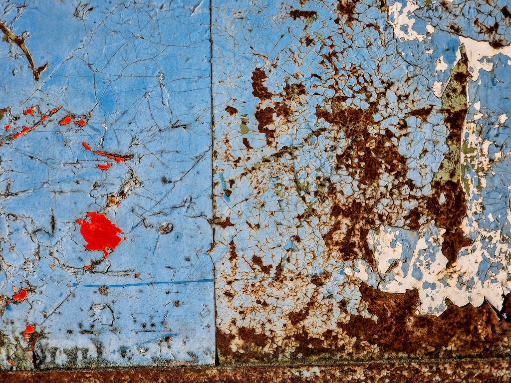 Textur mit blau und rost